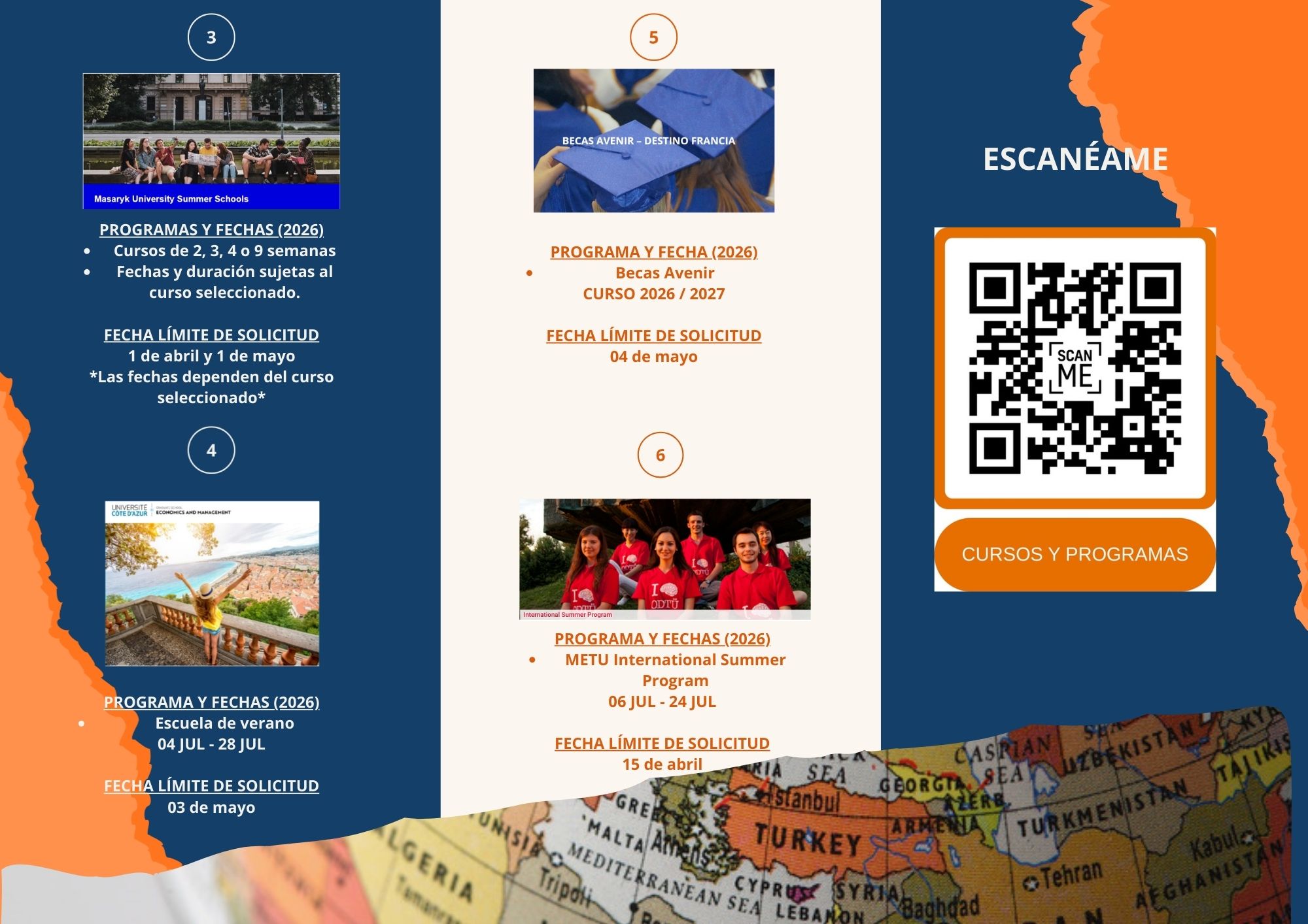 Oferta de cursos internacionales para estudiantes y profesores